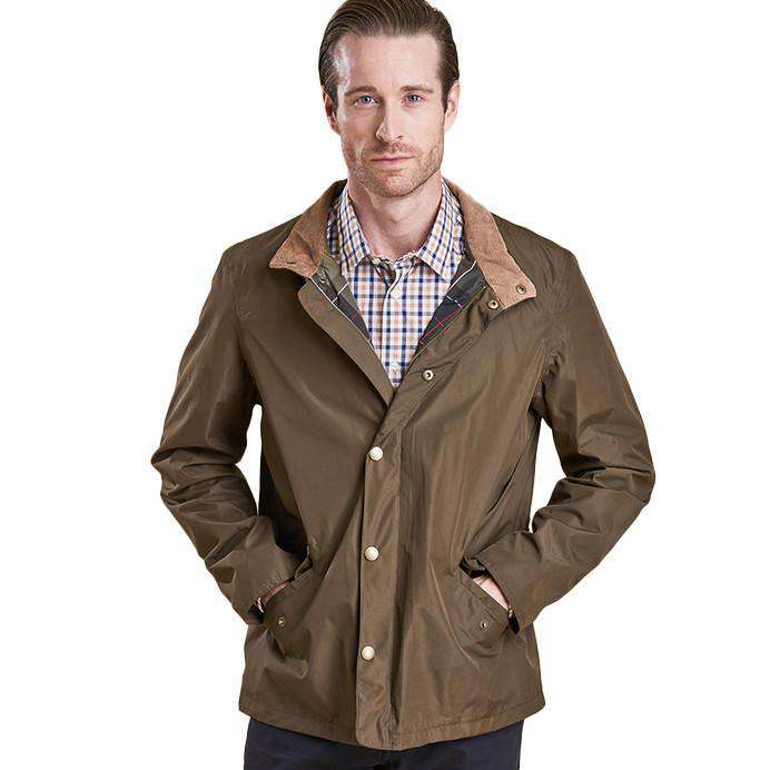 Spoonbill Waterproof Jacket in Dark Olive by Barbour - Country Club Prep