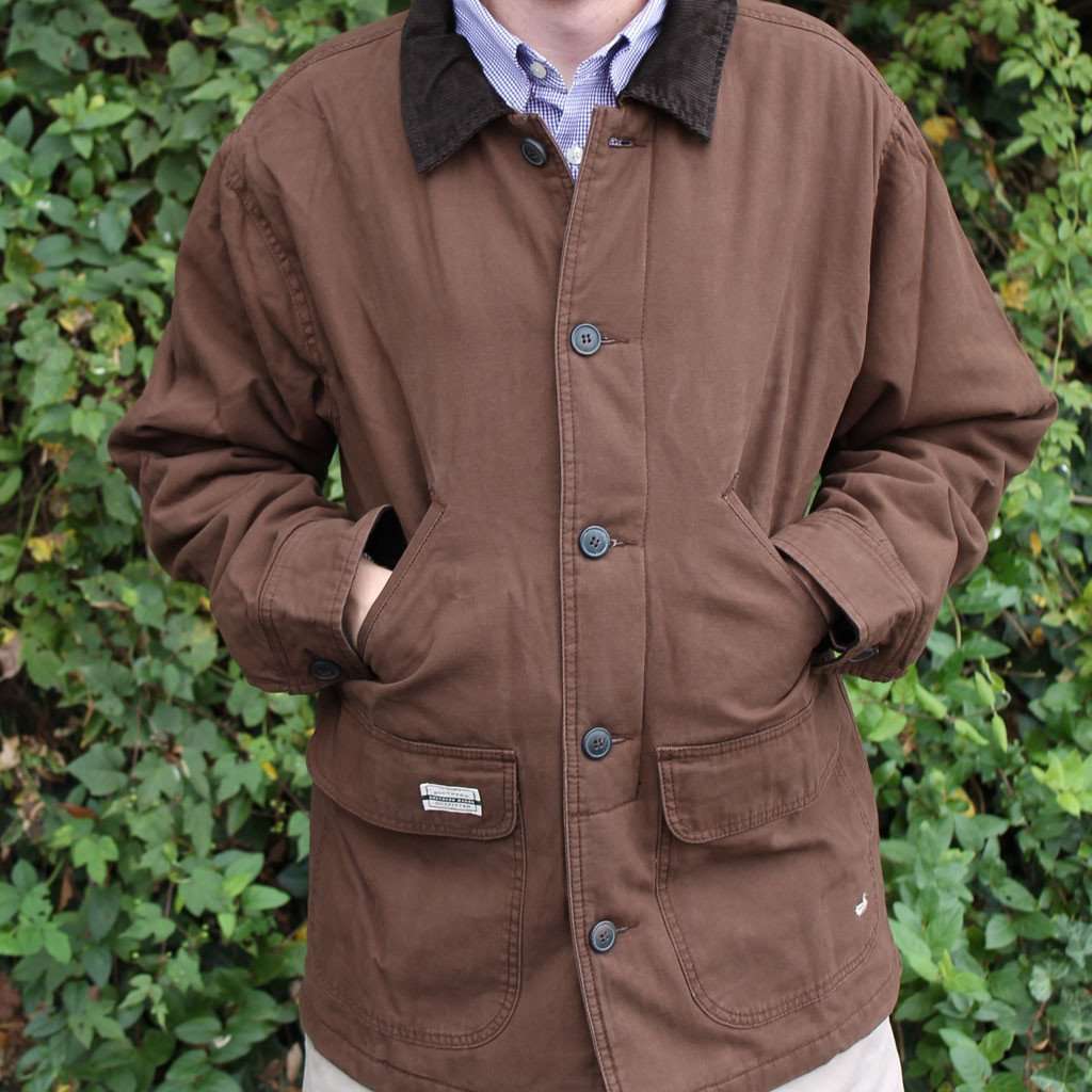Station Canvas Jacket in Dark Brown by Southern Marsh - Country Club Prep