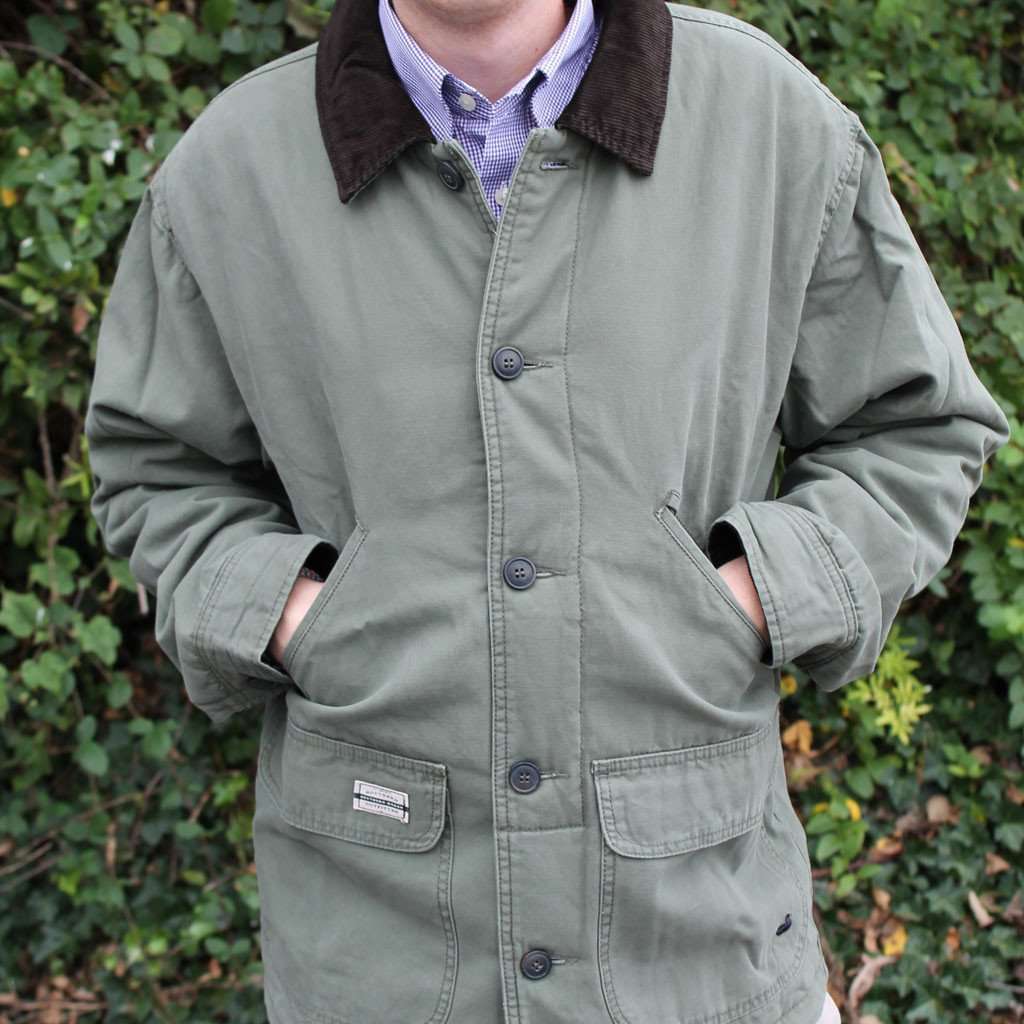 Station Canvas Jacket in Olive by Southern Marsh - Country Club Prep
