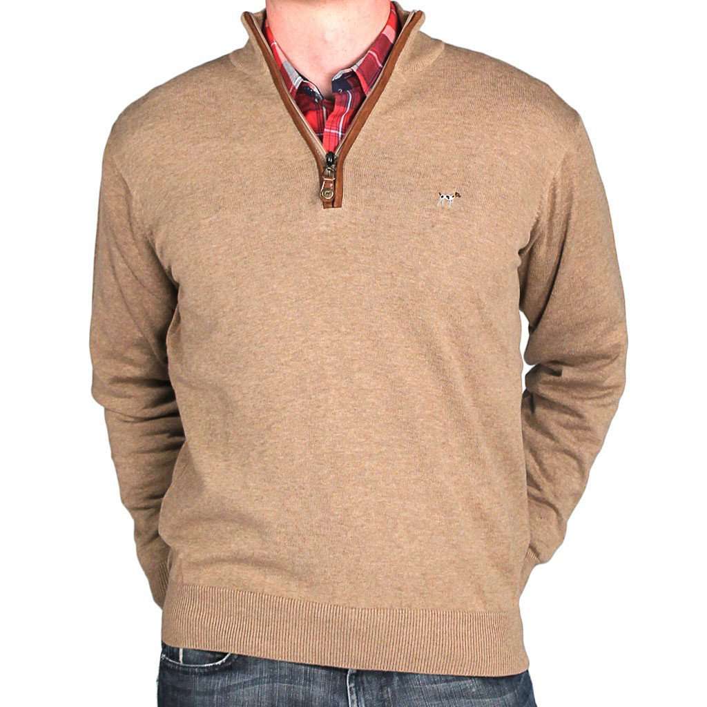 The Hayward 1/4 Zip in Camel by Southern Point Co. - Country Club Prep