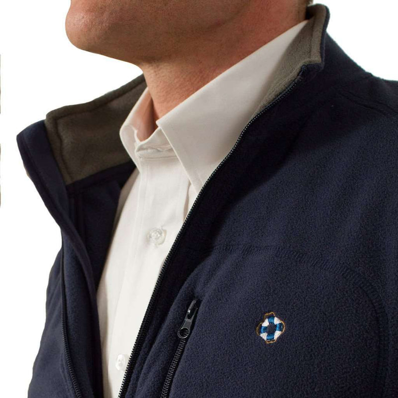 Tidal Fleece Jacket in Navy by Castaway Clothing - Country Club Prep