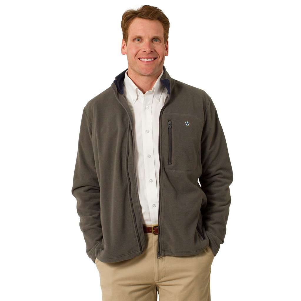 Tidal Fleece Jacket in Smoke by Castaway Clothing - Country Club Prep