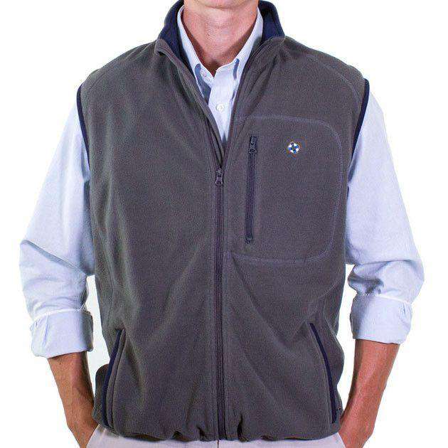 Tidal Fleece Vest in Smoke by Castaway Clothing - Country Club Prep