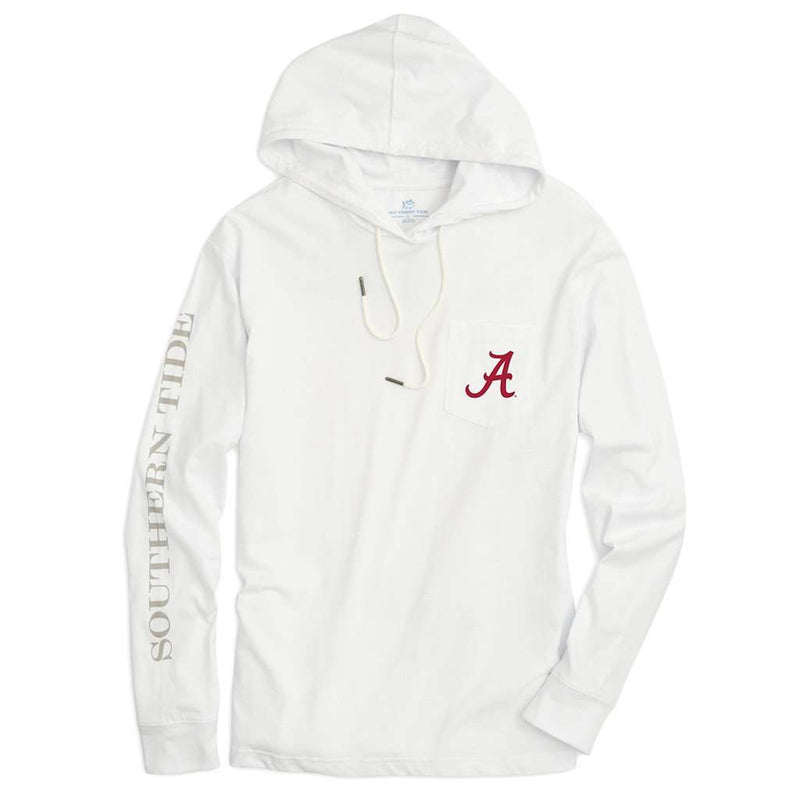 University of Alabama Long Sleeve Gameday Hoodie Tee in White by Southern Tide - Country Club Prep
