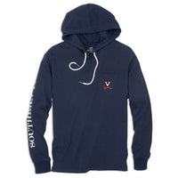 University of Virginia Long Sleeve Gameday Hoodie Tee in Navy by Southern Tide - Country Club Prep