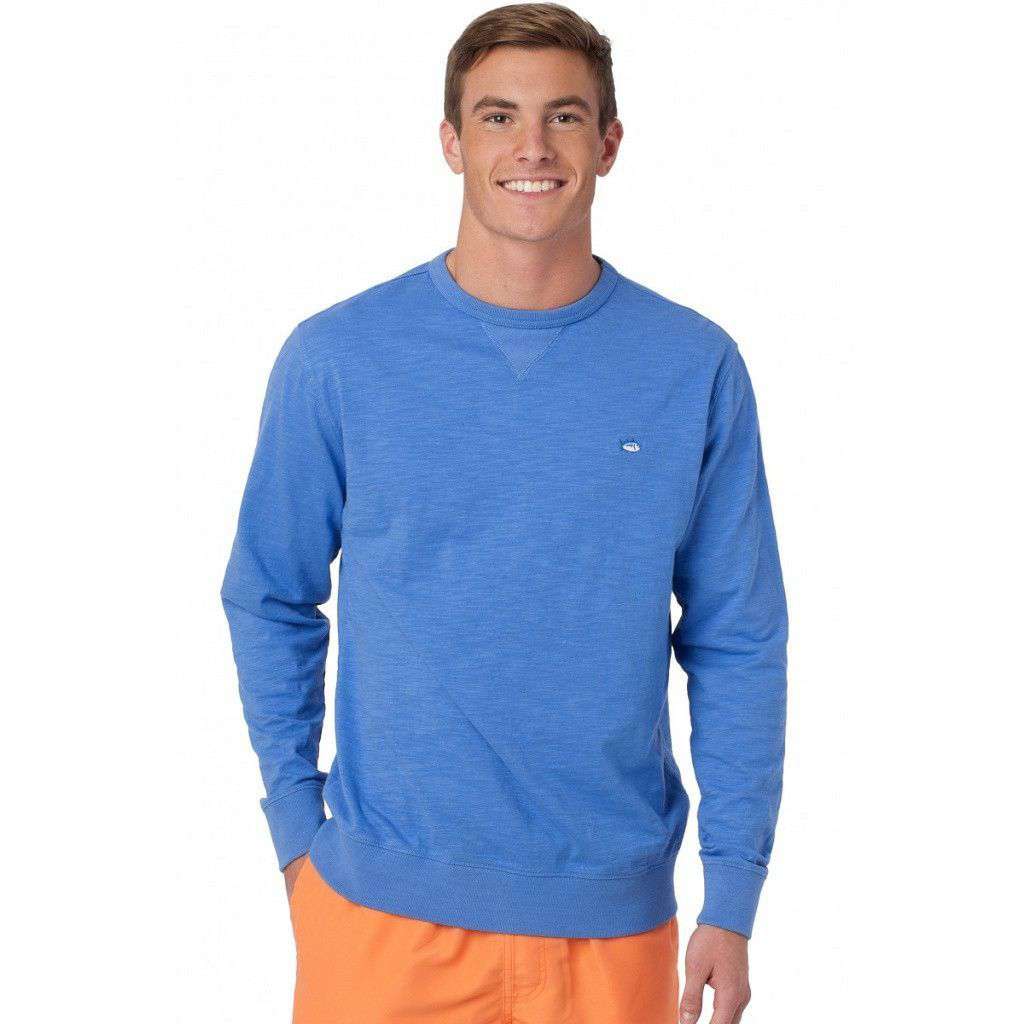 Upper Deck Slub Knit Pullover in Charting Blue by Southern Tide - Country Club Prep