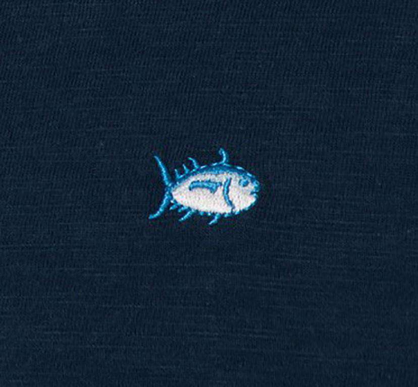 Upper Deck Slub Knit Pullover in Dark & Stormy Navy by Southern Tide - Country Club Prep