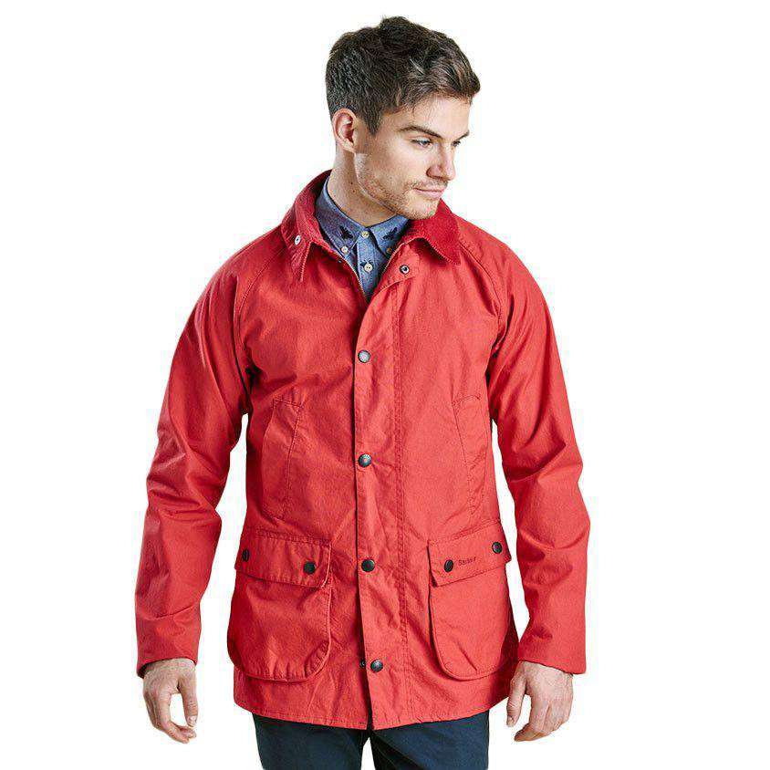 Washed Slim Bedale in Red by Barbour - Country Club Prep