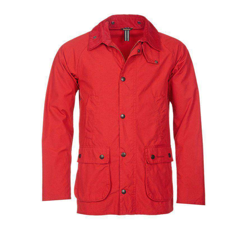 Washed Slim Bedale in Red by Barbour - Country Club Prep