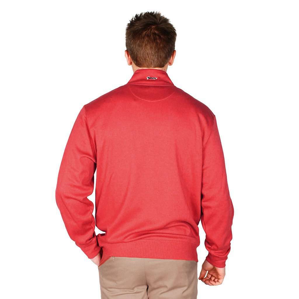 Whale and Longshanks Jersey 1/4 Zip in Firecracker Red by Vineyard Vines - Country Club Prep