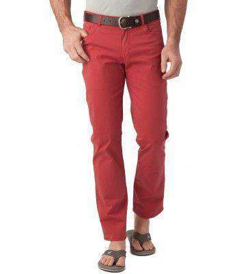 5 Pocket Tailored Fit Chino Pant in Nantucket Red by Southern Tide - Country Club Prep