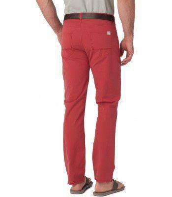 5 Pocket Tailored Fit Chino Pant in Nantucket Red by Southern Tide - Country Club Prep