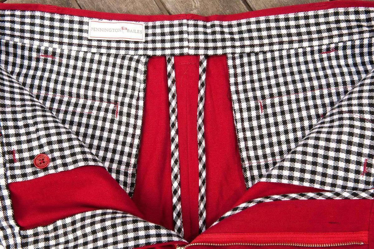 Alabama Stadium Pant in Crimson by Pennington & Bailes - Country Club Prep