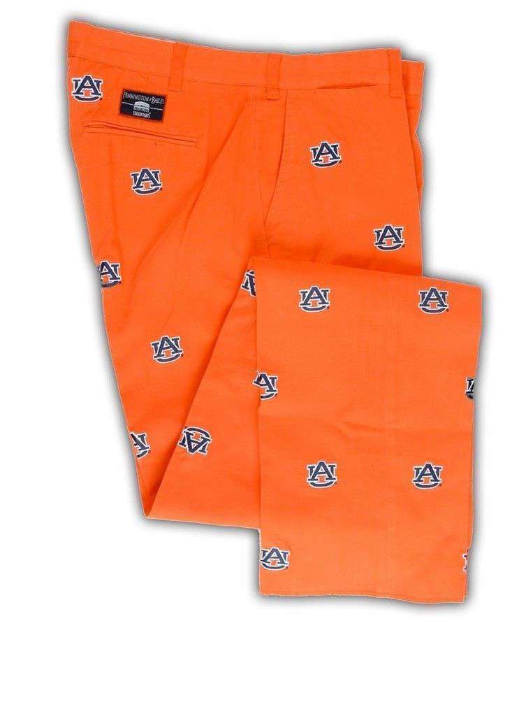Auburn Stadium Pant in Orange by Pennington & Bailes - Country Club Prep