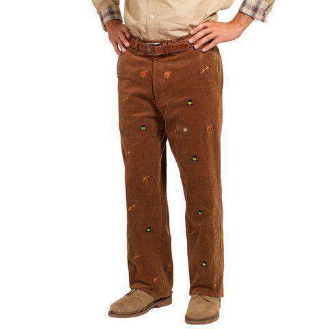 Beachcomber Corduroy Pants in Chocolate with Turkey Hunt by Castaway Clothing - Country Club Prep
