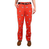 Embroidered Harbor Pants in Island Red with American Flag by Castaway Clothing - Country Club Prep