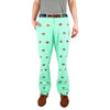 Embroidered Harbor Pants in Palm Green with Racing Horse by Castaway Clothing - Country Club Prep