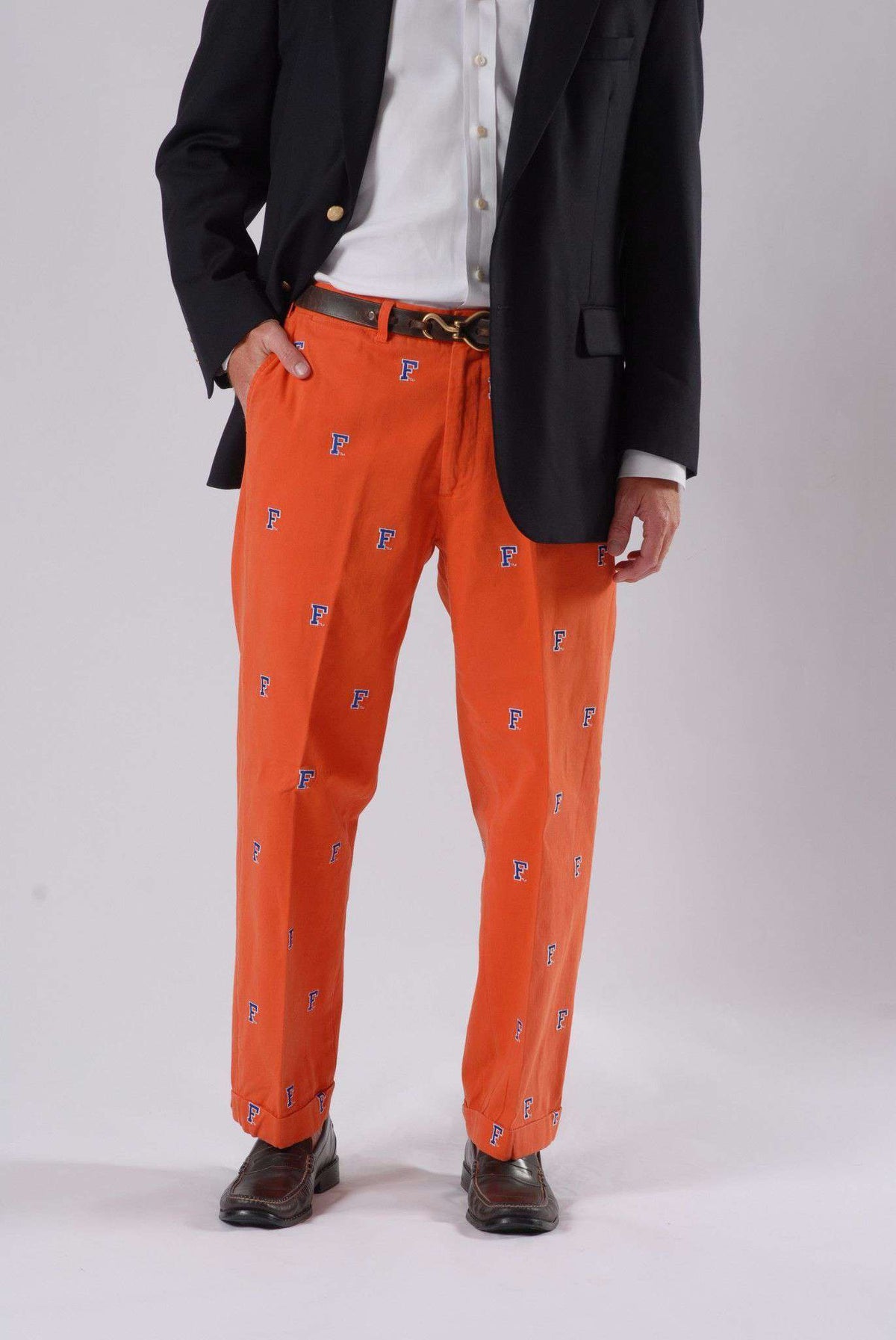 Florida Stadium Pant in Orange by Pennington & Bailes - Country Club Prep