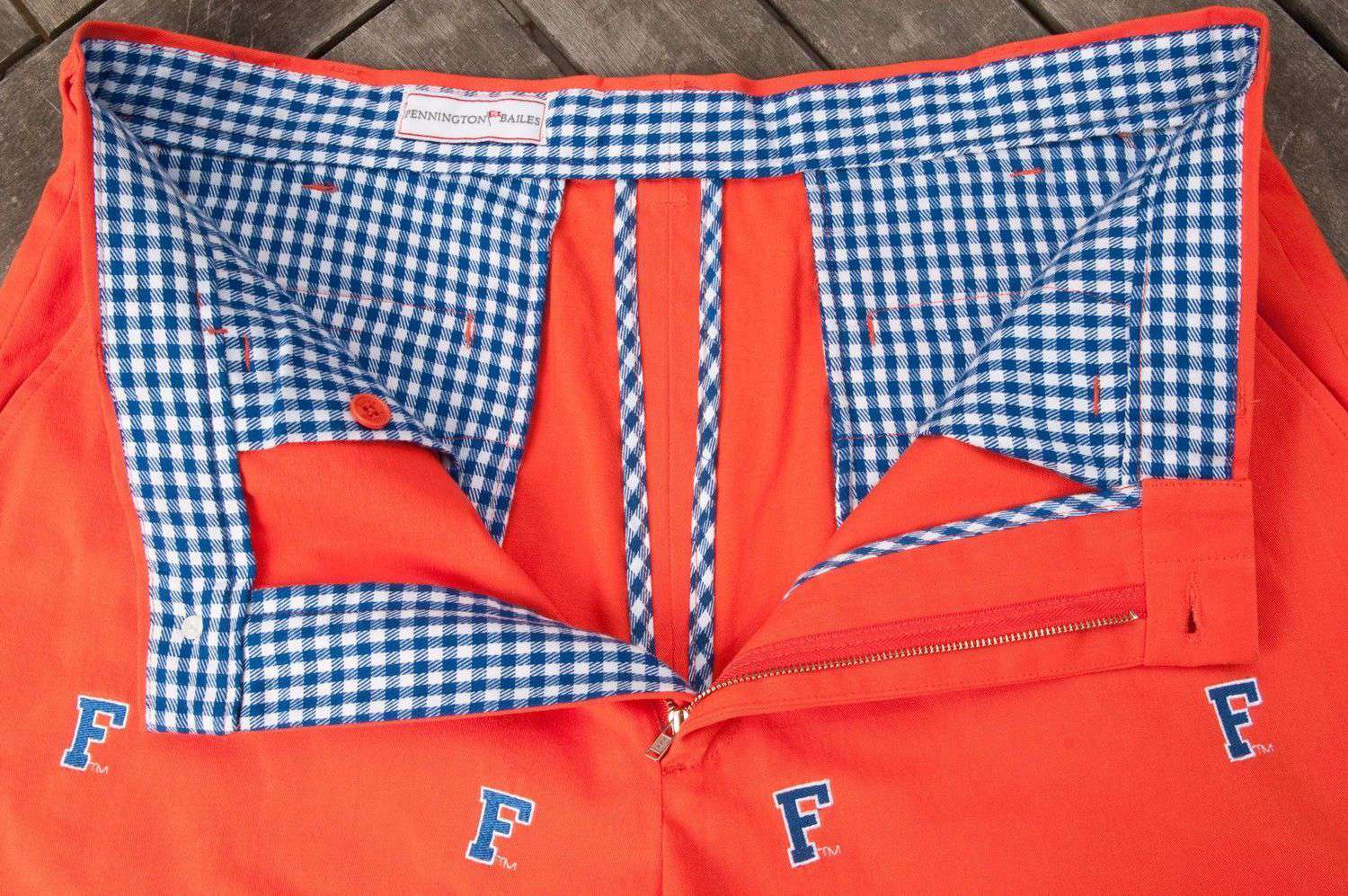 Florida Stadium Pant in Orange by Pennington & Bailes - Country Club Prep