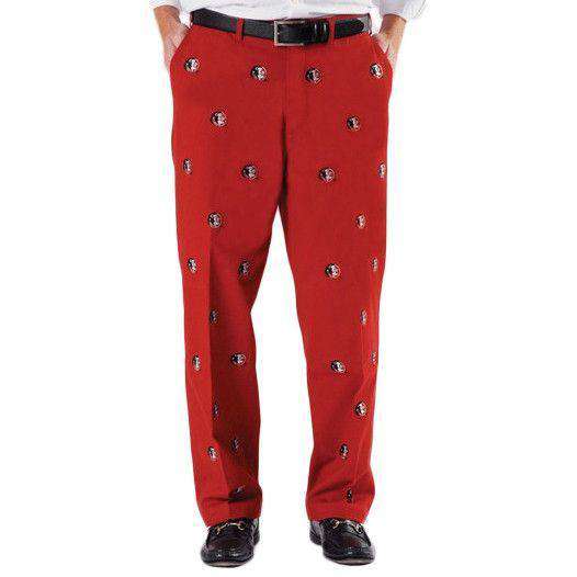 Florida State Stadium Pant in Garnet by Pennington & Bailes - Country Club Prep