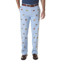 Harbor Pant in Liberty with Embroidered Racing Horses by Castaway Clothing - Country Club Prep