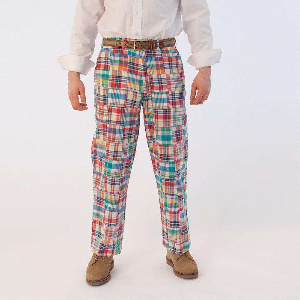 Harbor Pants in Columbus Patch Madras by Castaway Clothing - Country Club Prep