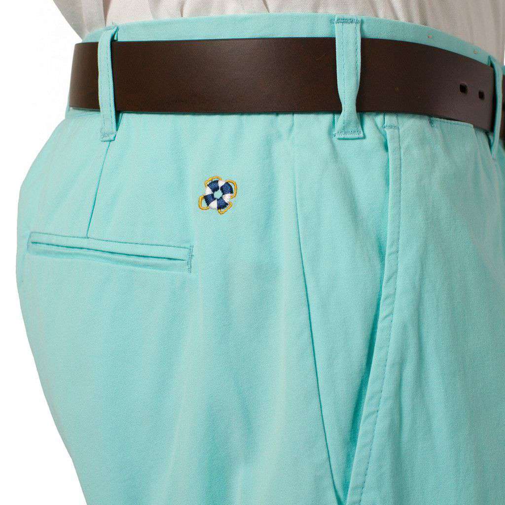 Harbor Pants Plain Aqua Blue (30" inseam) by Castaway Clothing - Country Club Prep