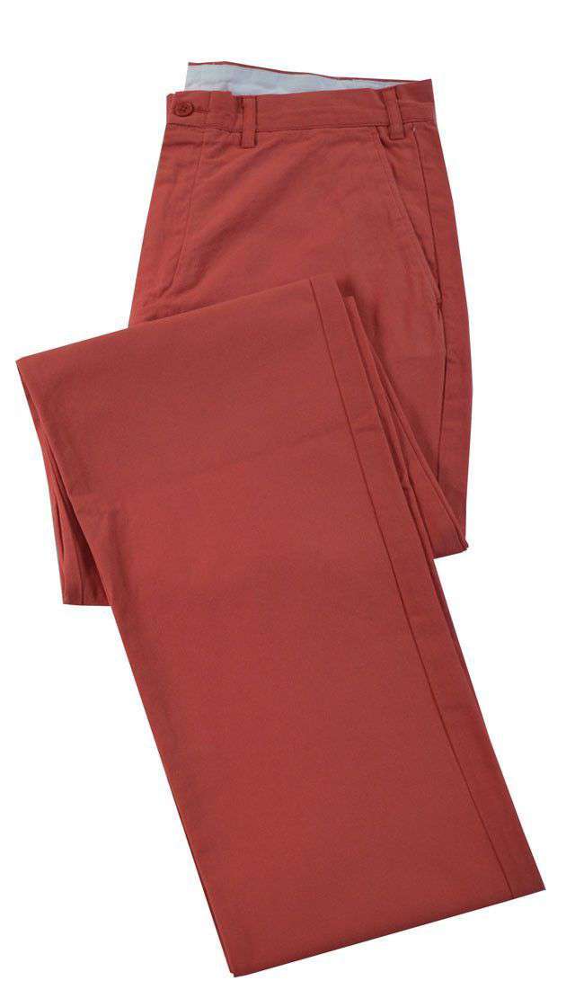 Harbor Pants Plain Island Red by Castaway Clothing - Country Club Prep