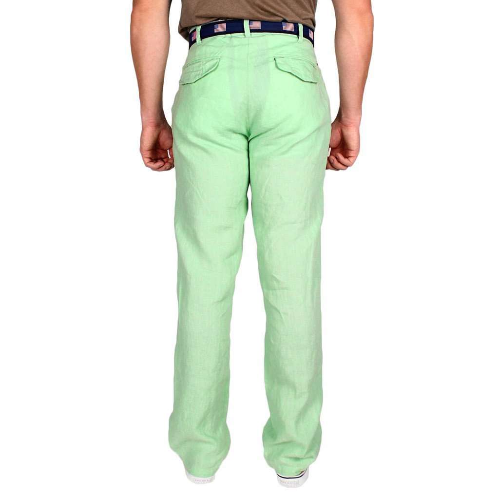 Lighthouse Linen Pants in Seafoam Green (32" inseam) by Castaway Clothing - Country Club Prep