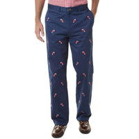 Mariner Pants in Atlantic With Embroidered Candy Canes by Castaway Clothing - Country Club Prep