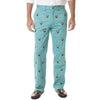 Mariner Pants in Lagoon with Embroidered Santa by Castaway Clothing - Country Club Prep