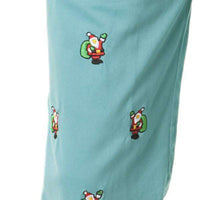 Mariner Pants in Lagoon with Embroidered Santa by Castaway Clothing - Country Club Prep