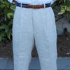 Rugby Pleated Pant in Natural Tan Linen by Country Club Prep - Country Club Prep