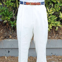 Rugby Pleated Pant in White Linen by Country Club Prep - Country Club Prep
