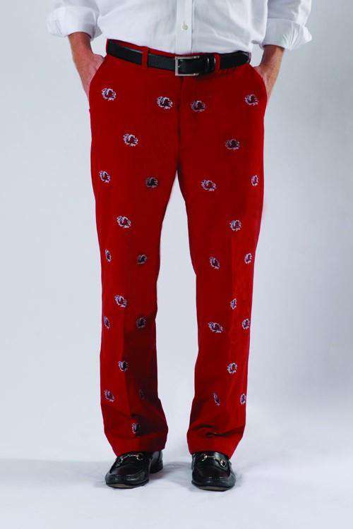 South Carolina Stadium Pant in Garnet by Pennington & Bailes - Country Club Prep