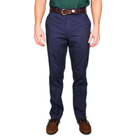 Tailored Fit Flat Twill Pant in Navy by Country Club Prep - Country Club Prep