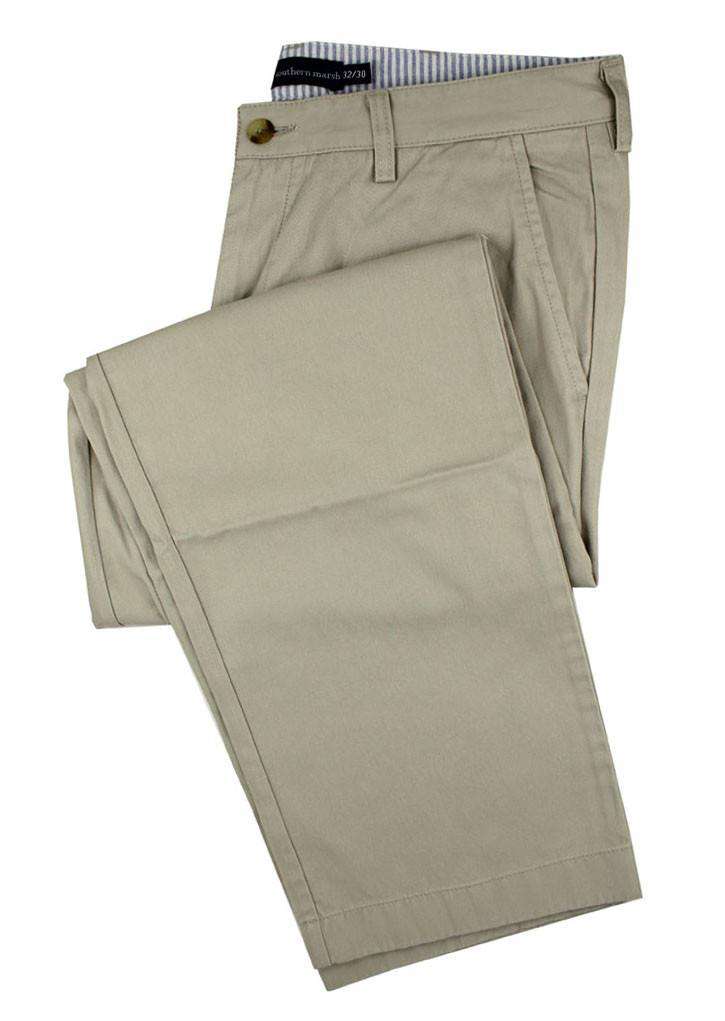 The Wharf Pant in Audubon Tan by Southern Marsh - Country Club Prep