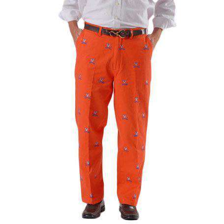 Virginia Stadium Pant in Orange by Pennington & Bailes - Country Club Prep