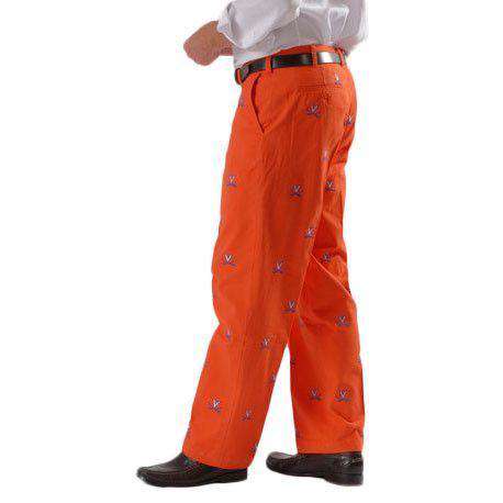 Virginia Stadium Pant in Orange by Pennington & Bailes - Country Club Prep