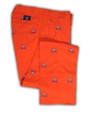 Virginia Stadium Pant in Orange by Pennington & Bailes - Country Club Prep