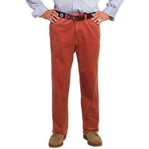 Wide Wale Corduroy Pants in Nantucket Red by Castaway Clothing - Country Club Prep