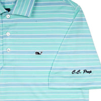 Armstrong Three Color Stripe Polo in Blue Fin by Vineyard Vines - Country Club Prep