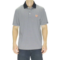 Auburn Drytec Trevor Stripe Polo in Navy and White by Cutter & Buck - Country Club Prep