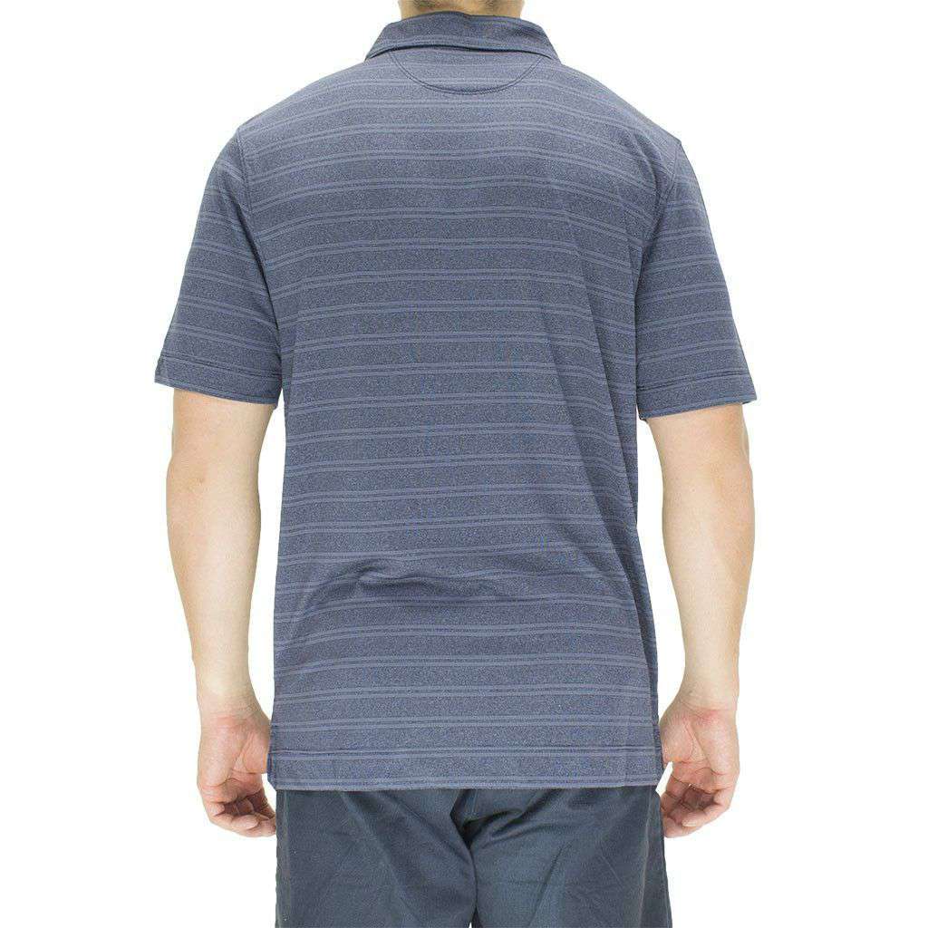 Auburn Interbay Melange Stripe Polo in Light Navy by Cutter & Buck - Country Club Prep