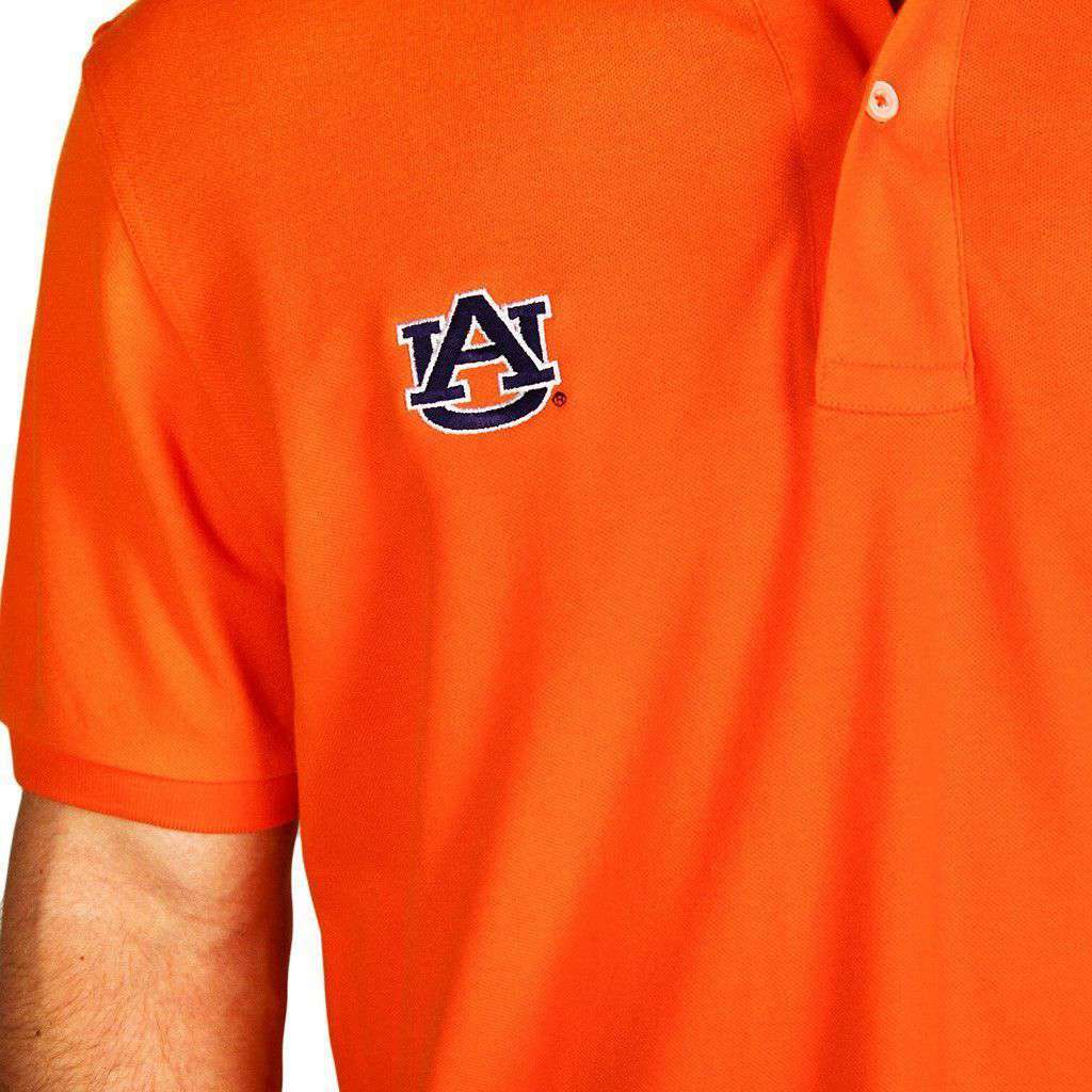 Auburn University Collegiate Skipjack Polo in Endzone Orange by Southern Tide - Country Club Prep