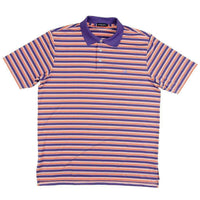 Bermuda Performance Golf Polo in Purple and Orange Stripes by Southern Marsh - Country Club Prep
