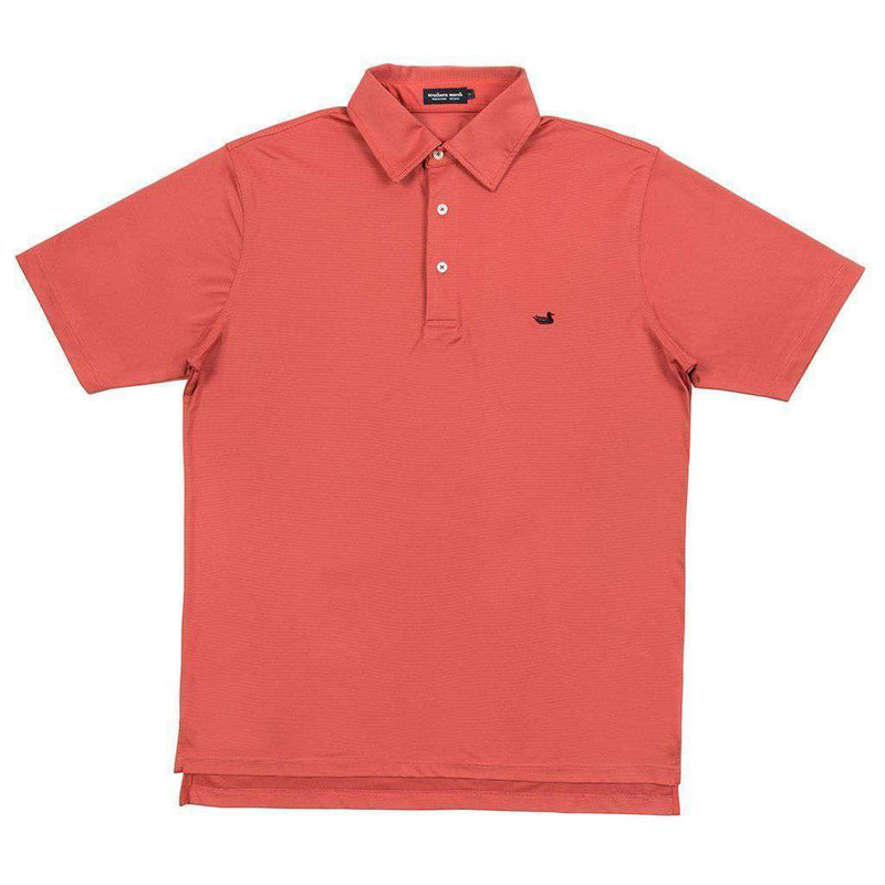 Bermuda Tucker Golf Polo in Red & Crimson by Southern Marsh - Country Club Prep