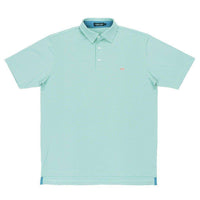 Bermuda Tucker Golf Polo in Slate and Mint by Southern Marsh - Country Club Prep