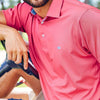 Bermuda Tucker Golf Polo in Slate and Pink by Southern Marsh - Country Club Prep