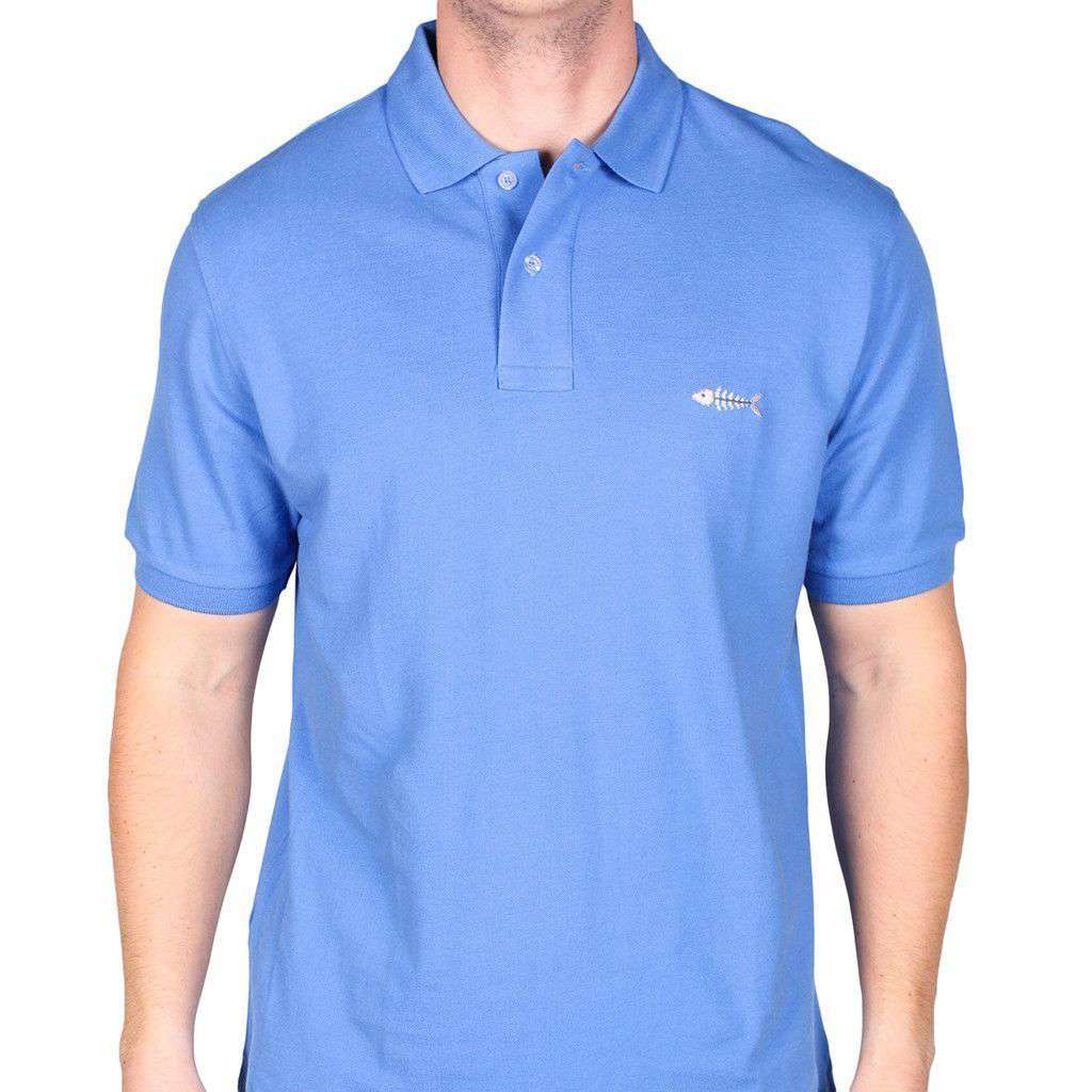 Bonefish Needlepoint Polo Shirt in Light Blue by Smathers & Branson - Country Club Prep